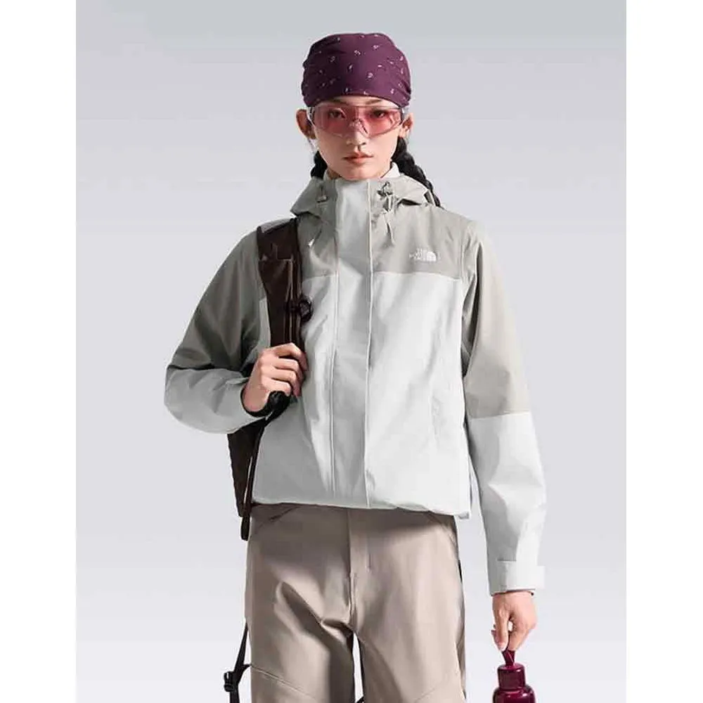 【The North Face】TNF 休閒 防水抓絨三合一外套 W SANGRO FLEECE TRICLIMATE - AP 女 白灰 (NF0A8CK3P48)