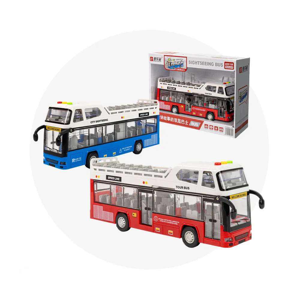 【888ezgo】聲光摩輪露天雙層觀光巴士公車（車門可開）（燈光音效/音樂/說故事）（5939）