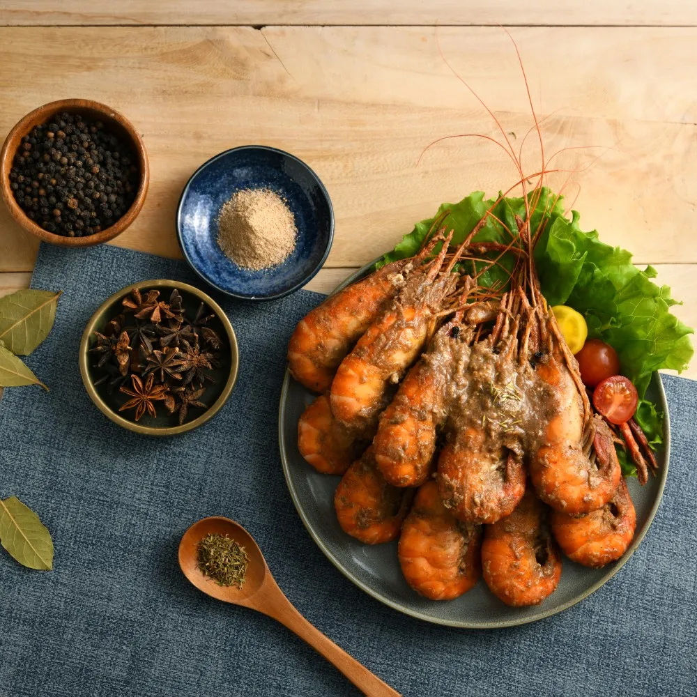 【段泰國蝦】屏東鮮凍泰國蝦 胡椒蝦料理組x2入(加大隱藏版B級胡椒蝦款 賓士級胡椒配料)