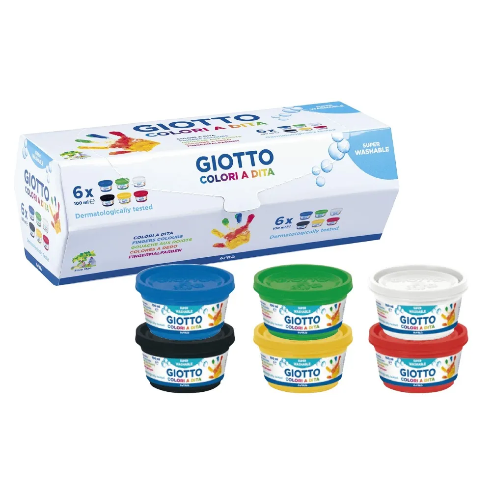 【義大利GIOTTO】幼兒安全手指膏-6色100ml(手指膏 手指繪畫 安全無毒 好洗)