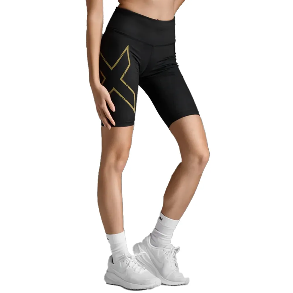 【2XU】女士 輕盈奔馳MCS壓縮短褲 運動褲 跑步褲黑/金(2X25NSW730499)