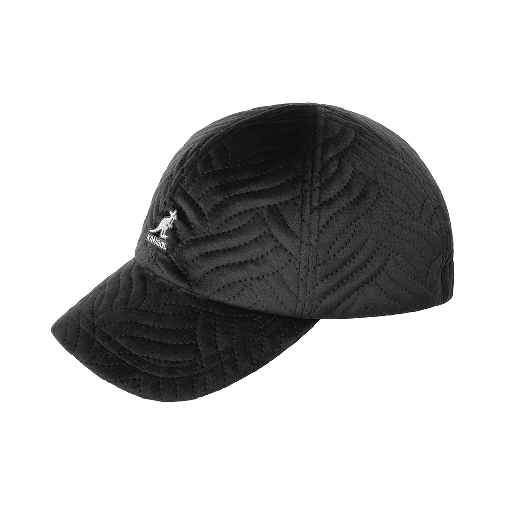 【KANGOL】PLUSH WAVE 絨感絎縫棒球帽(黑色)