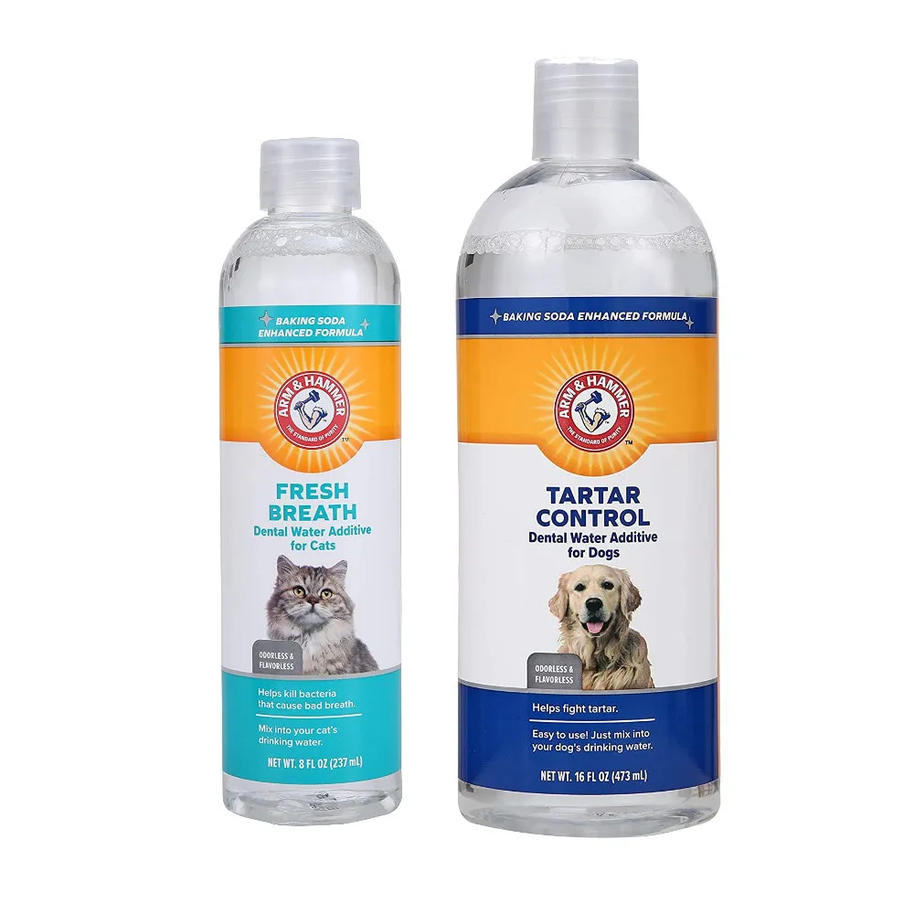 【ARM&HAMMER 鐵鎚】犬貓潔牙水237ml-473ml*2入組(潔牙水)