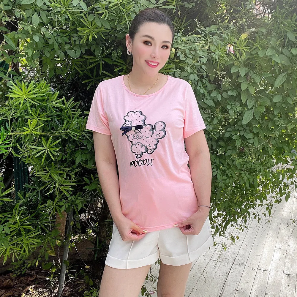 【my stere 我的時尚秘境】雙11 現貨商品-時尚貴賓狗造型雙層網紗涼感上衣(時尚百搭 輕柔棉質