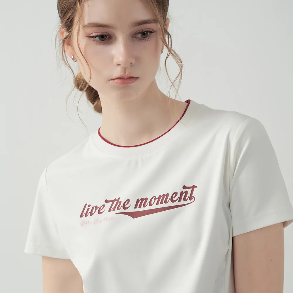 【ELLE ACTIVE】女款 法式簡約機能短袖T恤-白色(EA25S1W1611-90)