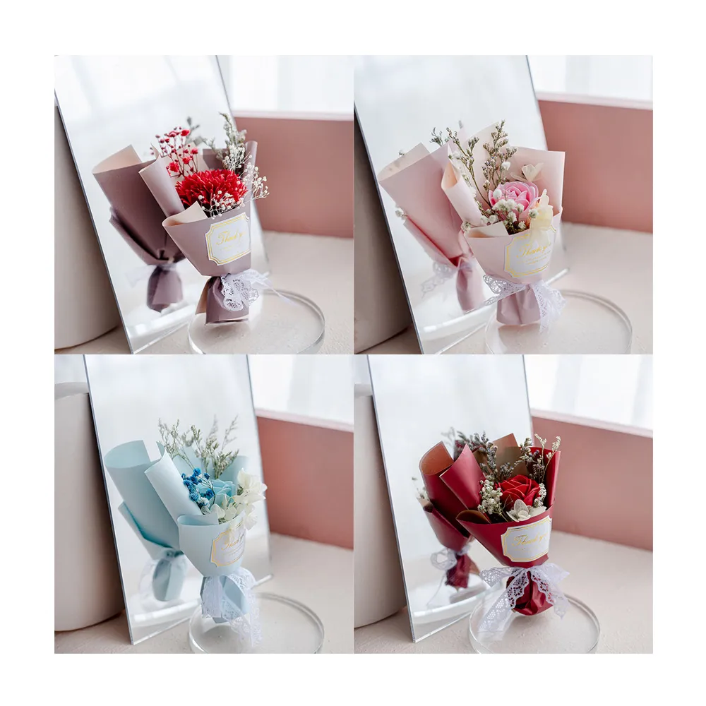 【zozo】3入組 滿天星香皂花小花束(人造花/乾燥花/玫瑰花/康乃馨/送禮/拍攝道具)