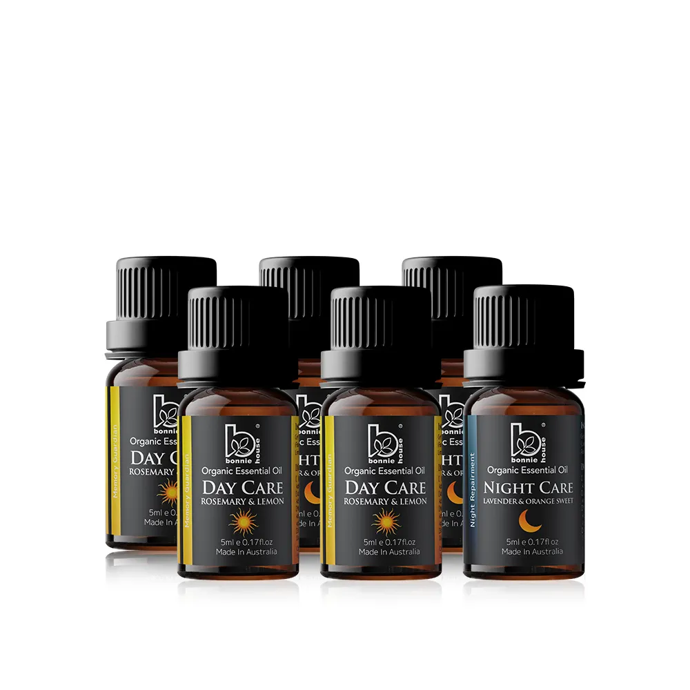 【Bonnie House 植享家】日間照護複方精油5ml*3+夜間修護複方精油5ml*3