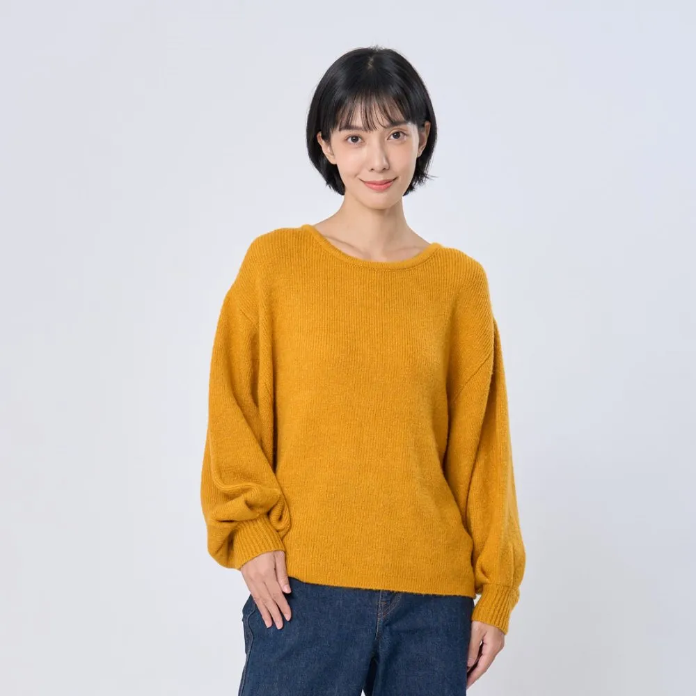 【so that’s me 好我】Ivy大寬袖短版針織衫毛衣(向日葵黃)