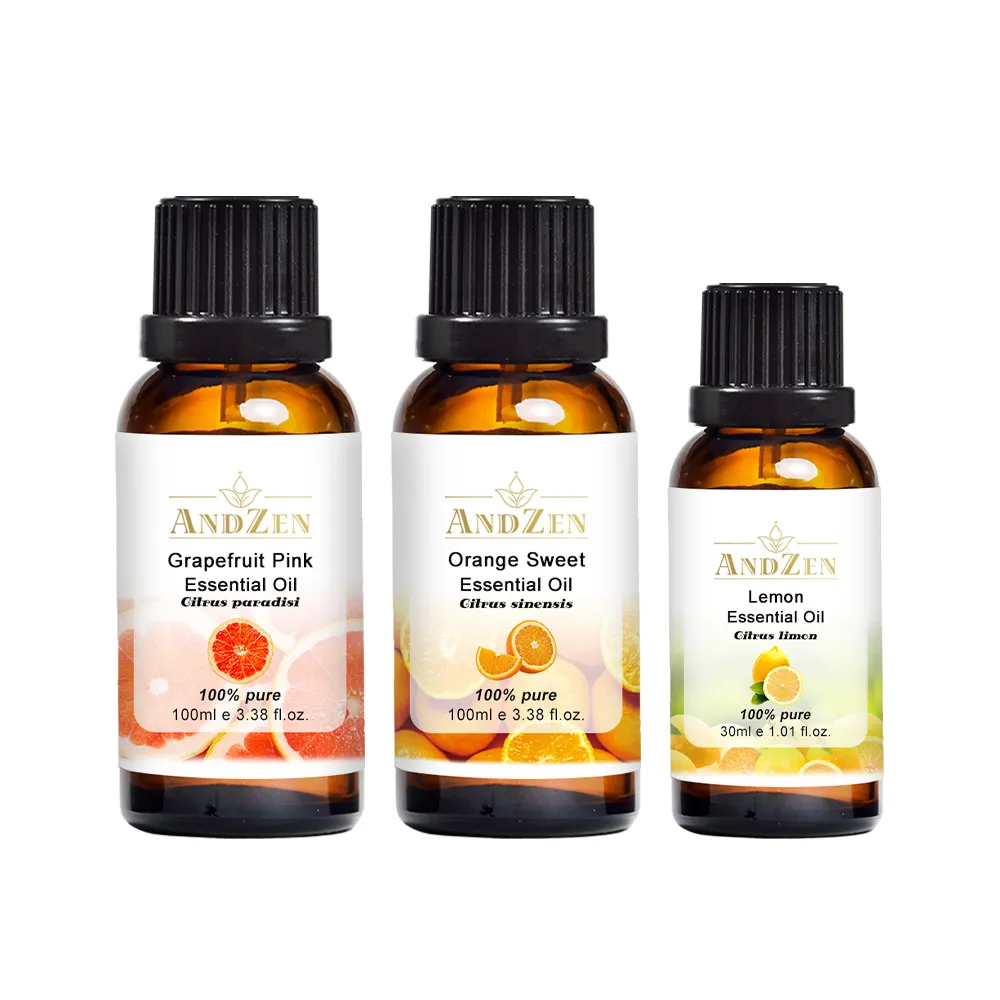 【ANDZEN】安得仁 澳洲單方純精油 葡萄柚100ml+甜橙100ml+檸檬30ml(果香清新+陽光氣息)