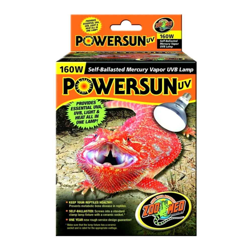 【Zoo Med】160W 紫外線聚熱燈泡 POWERSUN/UVA.UVB/兩棲爬蟲保暖(燈頭E27規格 ZOO MED PUV10)