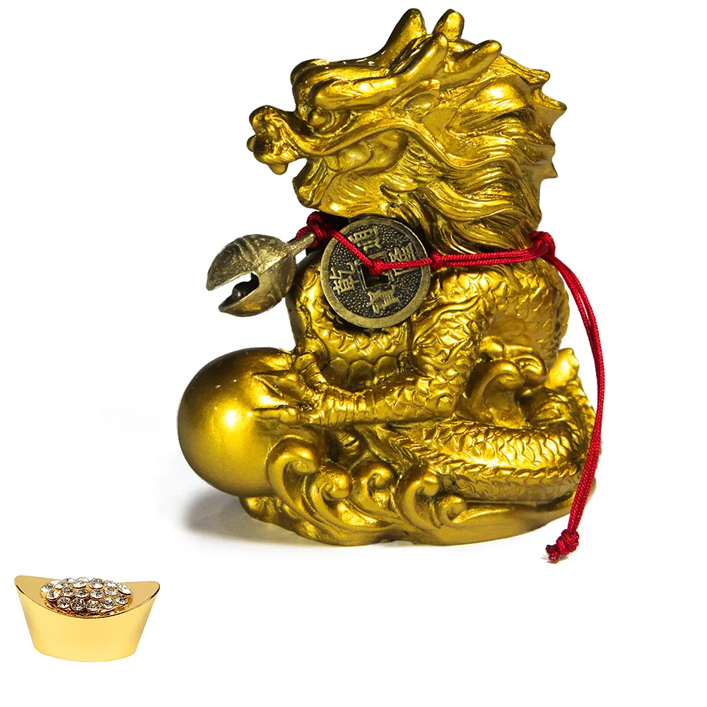 【A1 寶石】招財開運仿銅太極金龍 -與貔貅金蟾蜍龍龜同為招財開運神獸