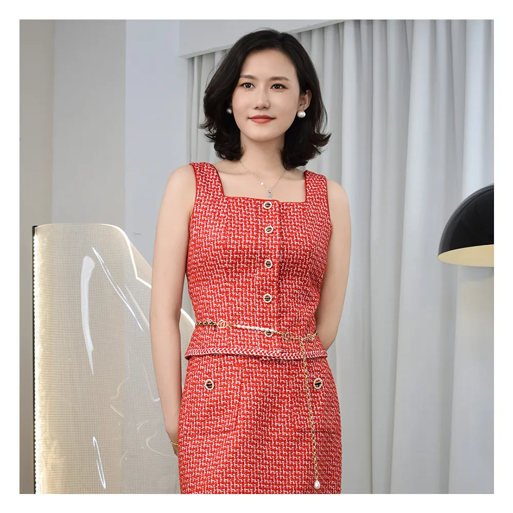 【JESSICA】時尚修身方領小香風馬甲背心242901