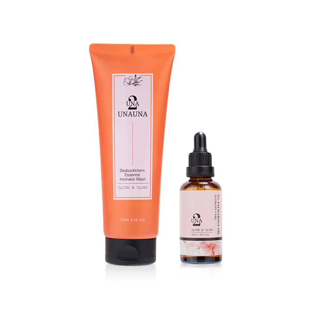 【BIOCROWN 百匡】沙棘柔潤私密沐浴露(250ml)+5%玫瑰草私密保養油(50ml)- UNA
