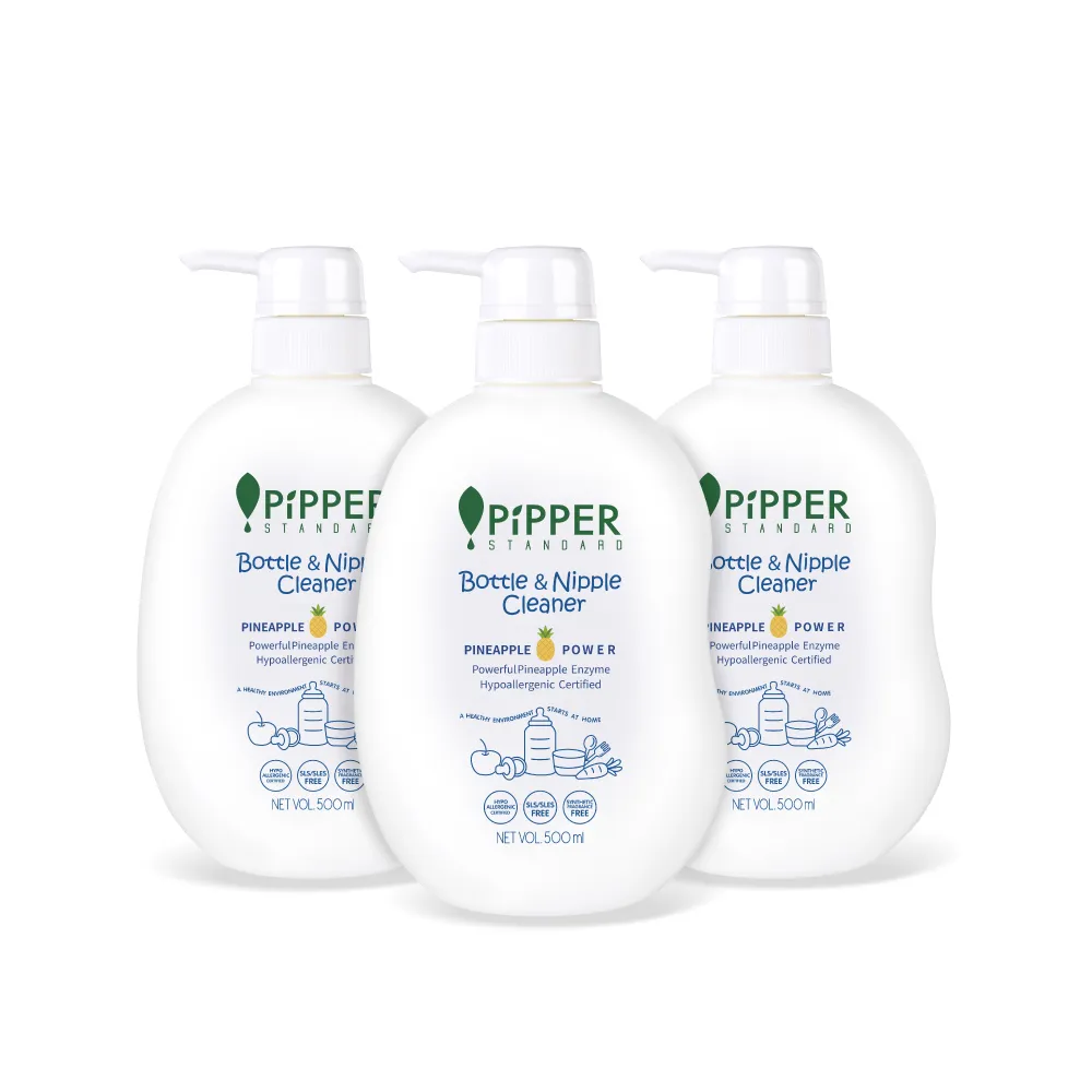 【PiPPER STANDARD 沛柏】鳳梨酵素奶瓶蔬果清潔劑 500mlx3 (蔬果清潔/奶瓶清潔 二合一/嬰寵適用)