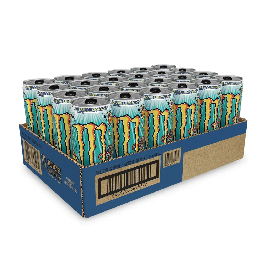【Monster Energy 魔爪】澳式檸檬 碳酸能量飲料 易開罐355ml x24入/箱