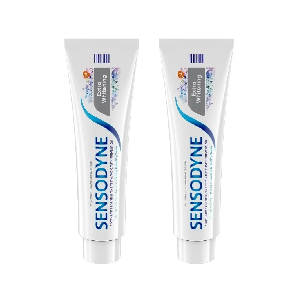 【SENSODYNE 舒酸定】極致亮白配方 長效抗敏牙膏184gx2入