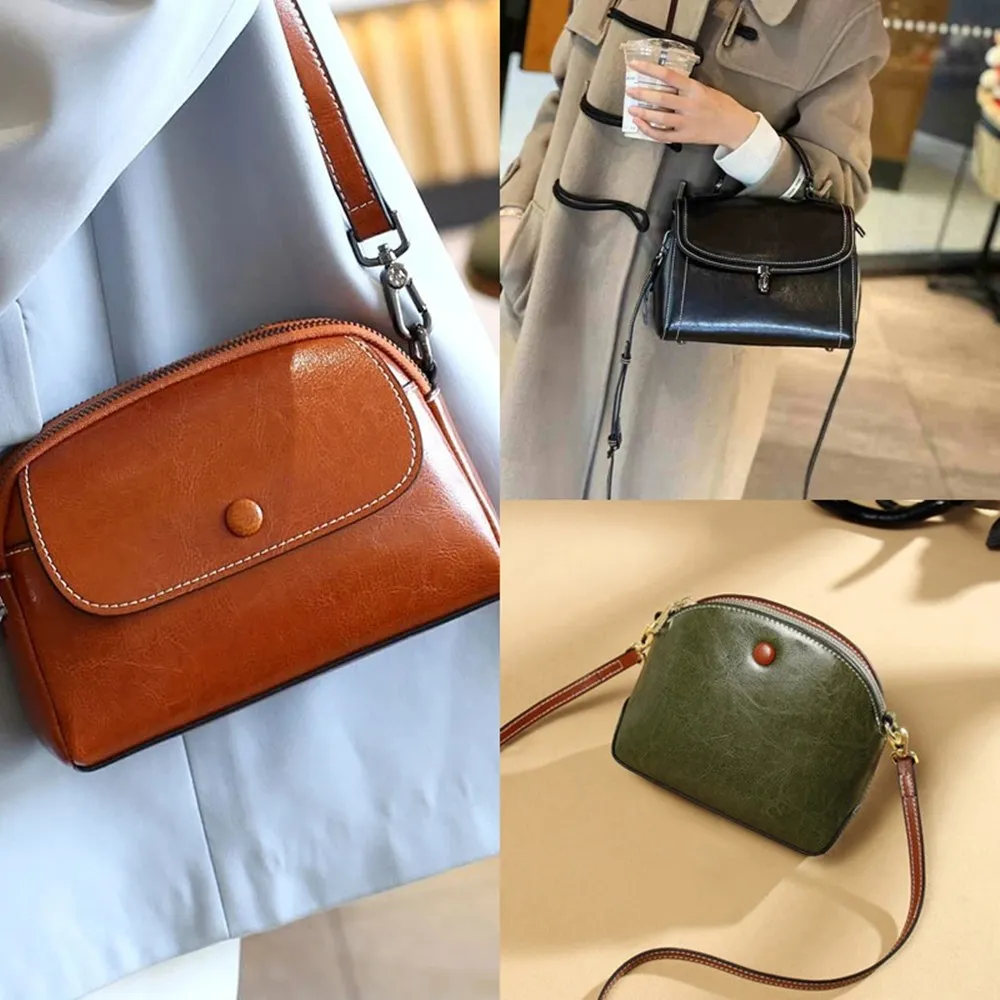 【巴黎精品】現貨+預購真牛皮側背包真皮單肩斜背包手提包小方包時尚爆款百搭女3款t1a1ml17 A