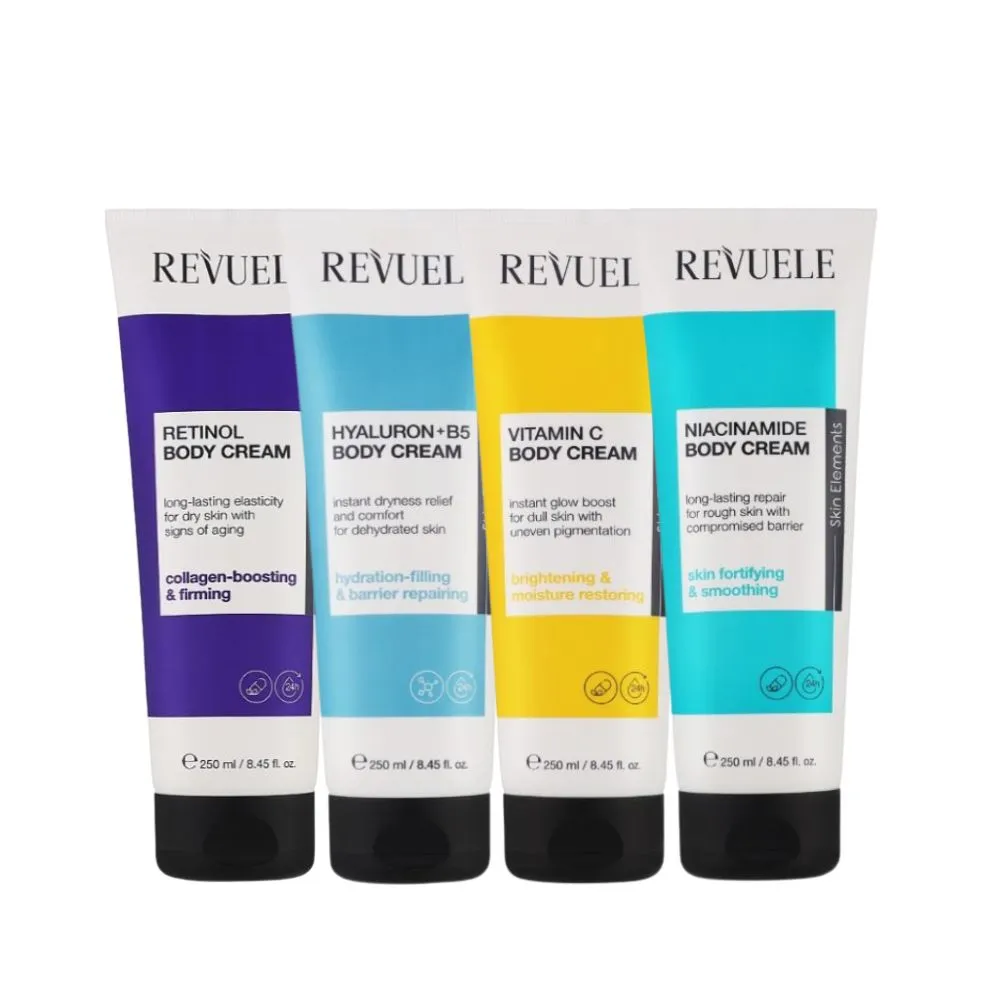 【REVUELE 瑞膚露】身體乳250ml-2入 4款任選(雙重玻尿酸B5/菸鹼醯胺細膚/維他命C美白/A醇緊緻)
