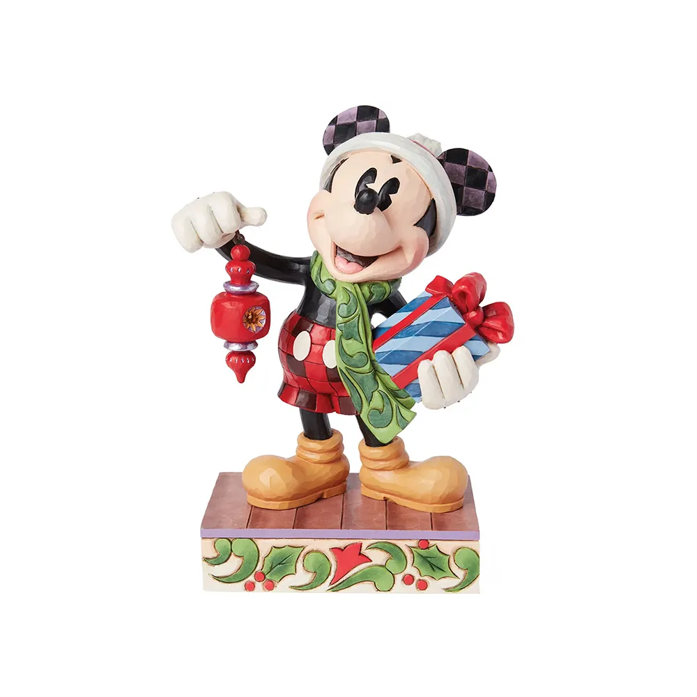 【Enesco】精品家飾 Disney 迪士尼 米奇挑禮物塑像居家擺飾