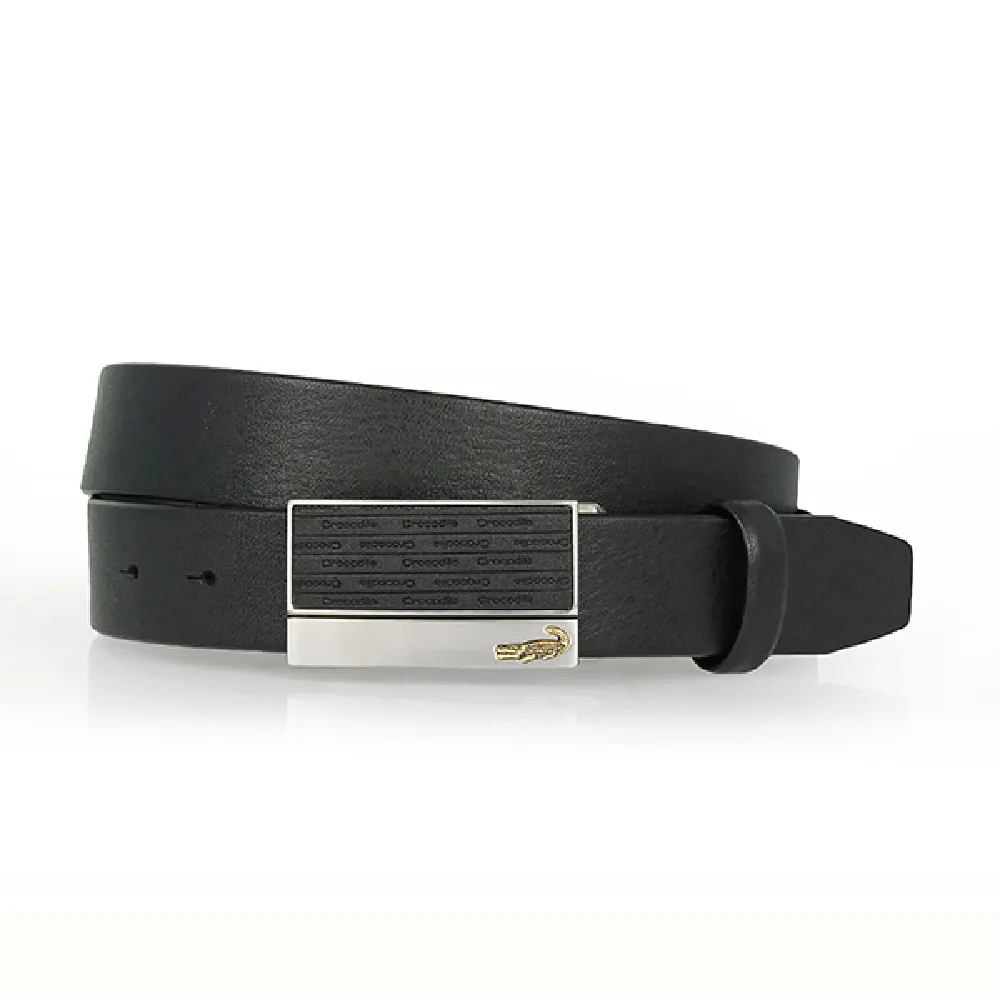 【Crocodile】雙11 鱷魚皮件 自動扣皮帶 男生皮帶 32mm-0101-40051-黑色(真皮自動皮帶 男生送禮