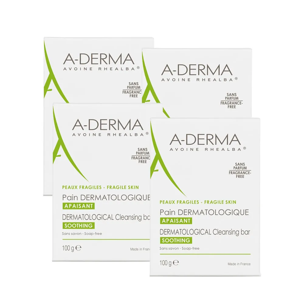 【A-DERMA 艾芙美】燕麥非皂性潔膚皂100g(四入組)