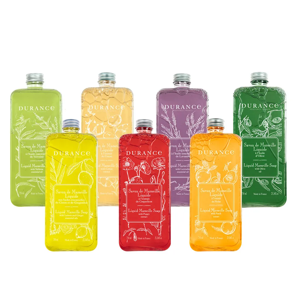 【DURANCE 朵昂思】馬賽液態皂 750ml 公司貨(多款可選-薰衣草精油/蜜桃/馬鞭草/罌粟花/棉花)