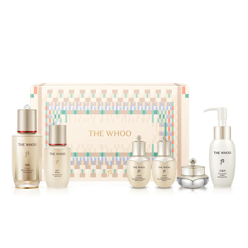 【WHOO 后】官方直營 重生秘帖NAD青春典藏禮盒(秘帖50ml+秘帖20ml+水25ml+乳25ml+霜10ml+潔顏精華50ml)