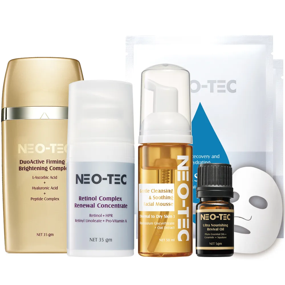 【NEO-TEC】美魔女早C晚A養膚C計畫（A醇菁萃35gm+左型C菁萃35gm）(贈 胺基酸慕斯50ml+角鯊5ml+面膜X2)