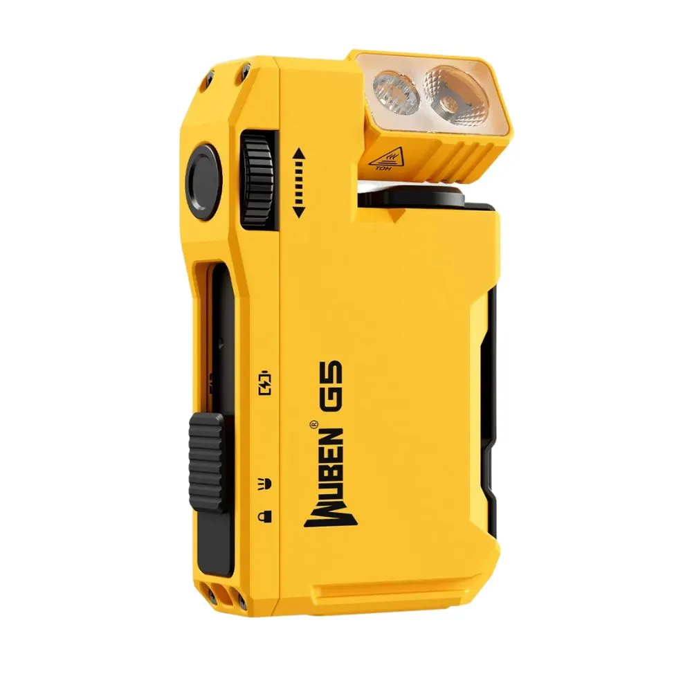 【WUBEN】電筒王 G5 400流明 便攜照明 EDC 無段調光 磁吸 RGB七色光 180°燈頭 180°背夾 Type-C 52克