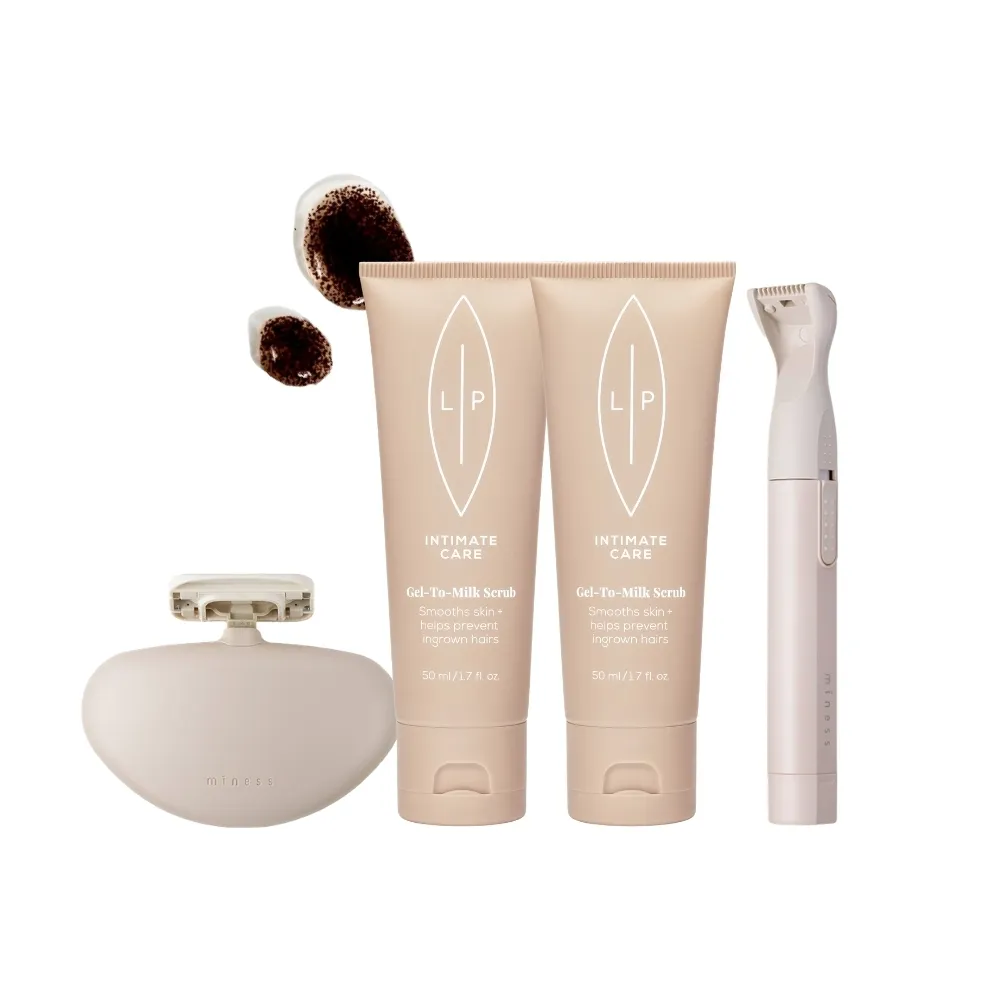 【LIP Intimate Care 瑞典私密護理】極致光滑除毛美體刀組(私密除毛 去角質 VIO 比基尼線 貝印除毛刀)
