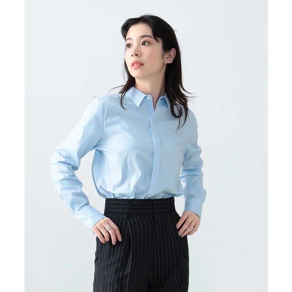 【BEAMS】官方旗艦館 AK+1 / 女裝 刺繡 標準領 長袖 襯衫