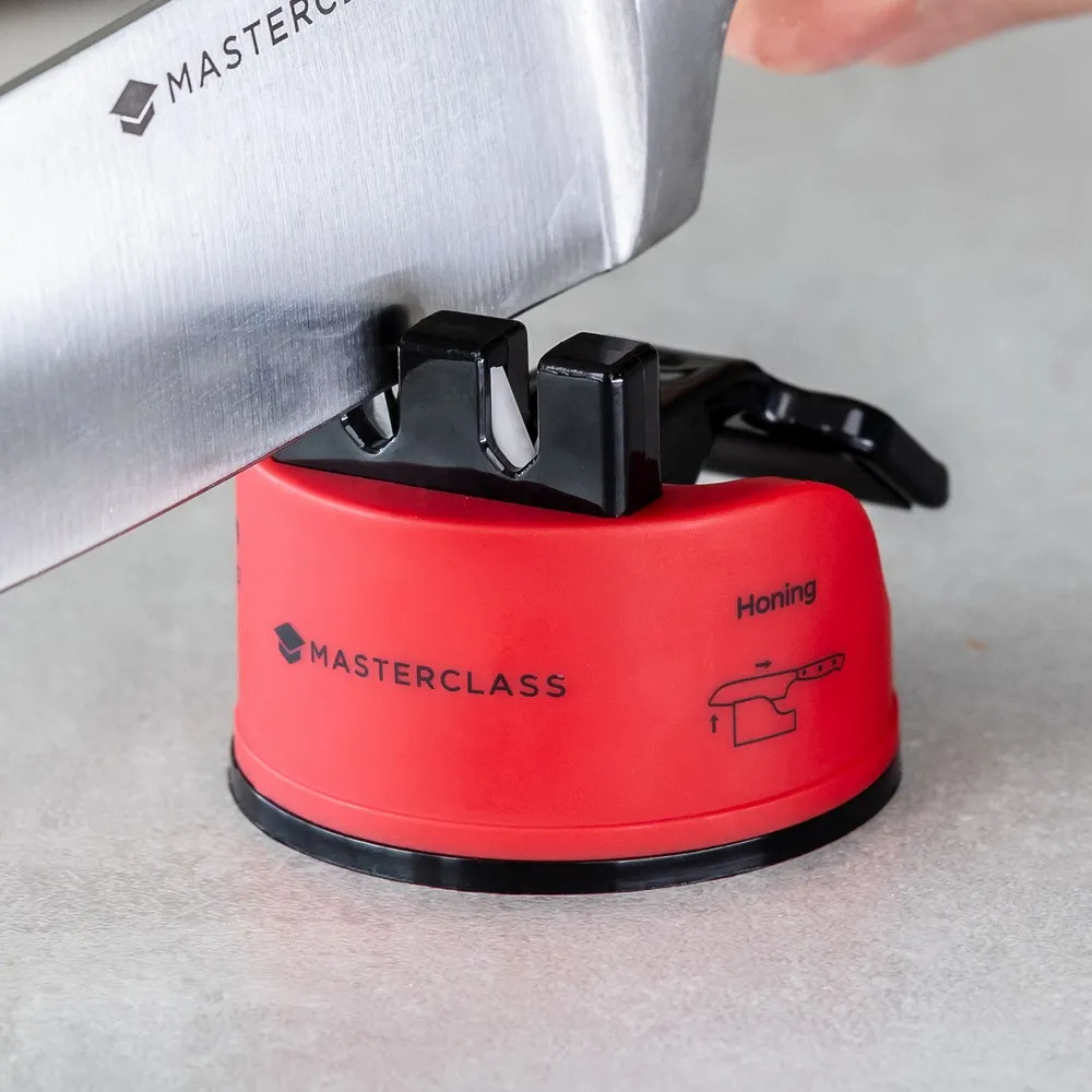 【Master Class】英國 雙槽磨刀器 紅 / 陶瓷刀磨刀器 輕巧磨刀器