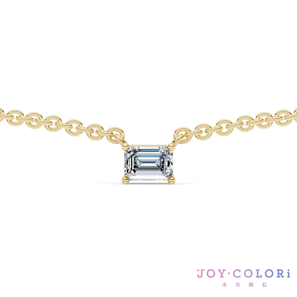 【JOY COLORi 未來鑽石】10K金 26分 祖母綠鑽石項鍊(培育鑽石 映光 NS8043ECLG)