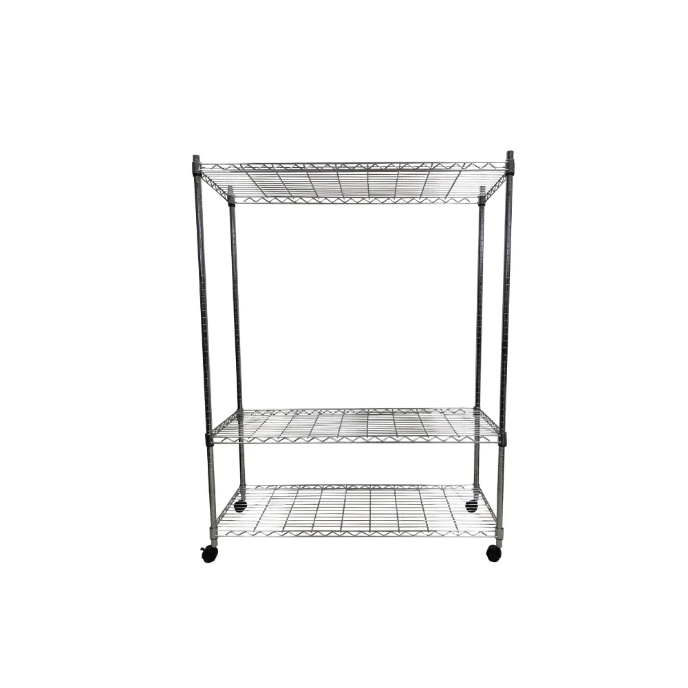 【A+Courbe】MIT耐重三層架-附輪 45x120x140cm(鐵力士架/鐵架/收納架/置物架/層架/架子)