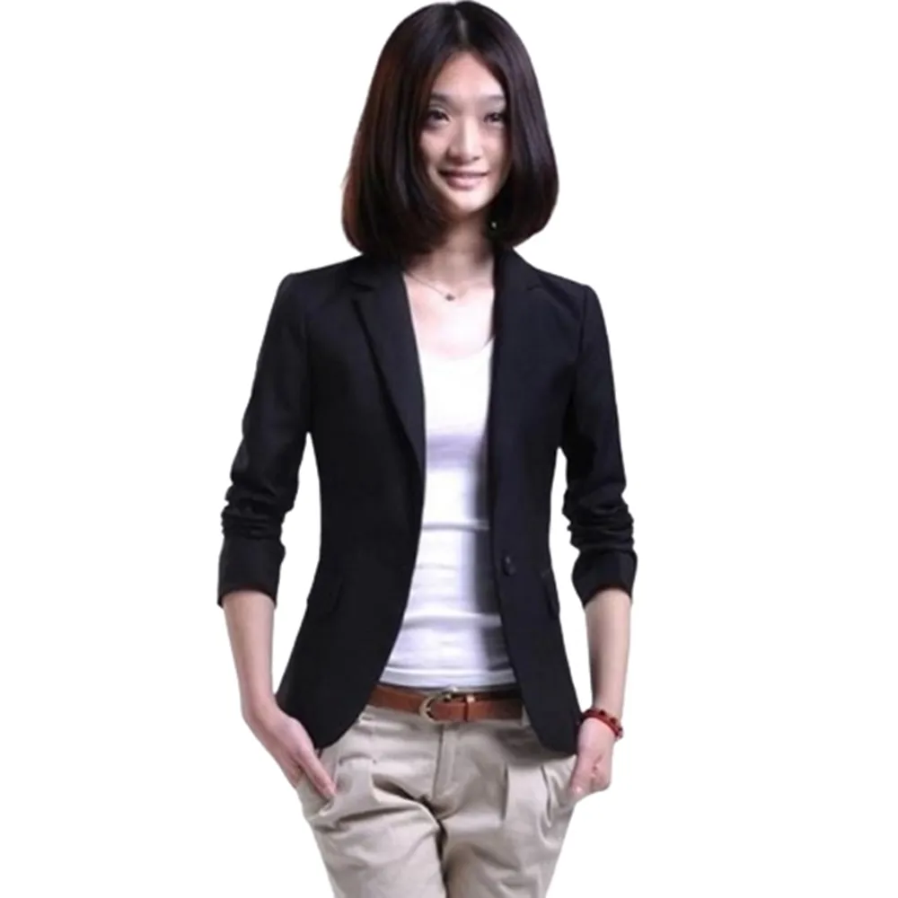 【米蘭精品】極速出貨  西裝外套短版外套(簡約秋季韓版一粒扣女外套71n7)