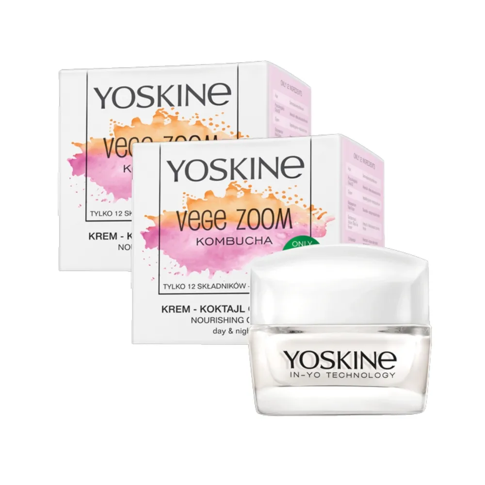 【YOSKINE】純素輕質日夜滋養雞尾酒霜50ml 買一送一 康普茶萃取 滋潤 抗老 全天候保濕 官方正貨(乳霜)