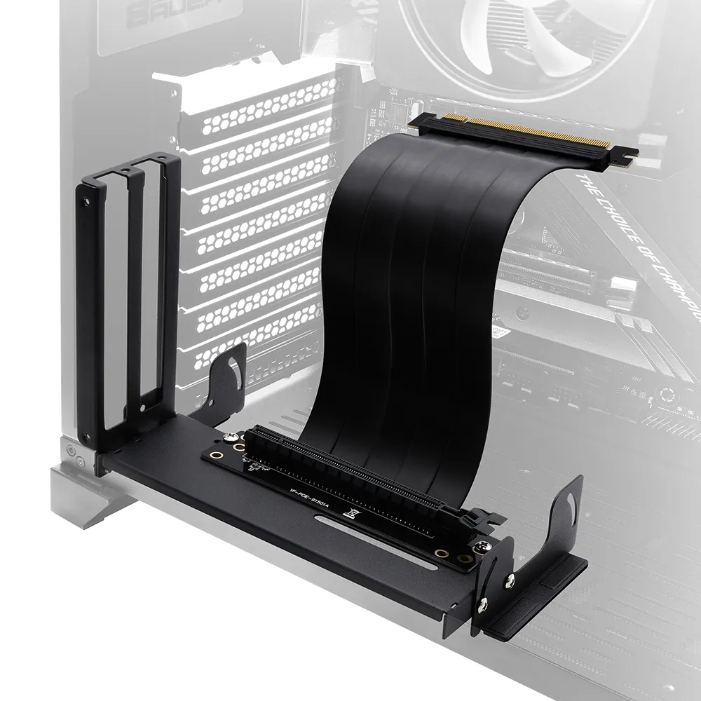 【EZDIY-FAB】新多角度調節垂直顯示卡支架 GPU支架 VGA支撐架套件-附20CM PCIE 3.0排線(3.0直立式顯卡支架)