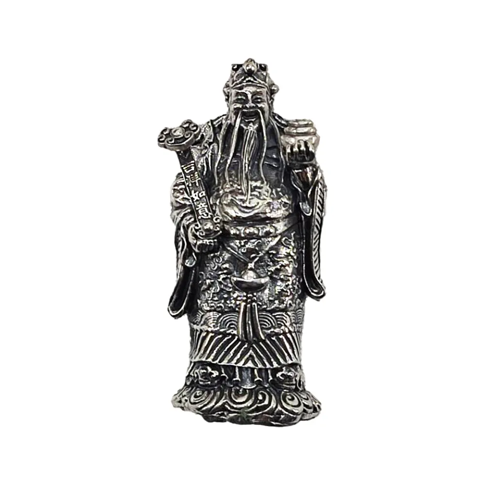 【家家銀飾手工坊】925純銀吉祥如意財神爺(請財神爺回家祈福大發利市)