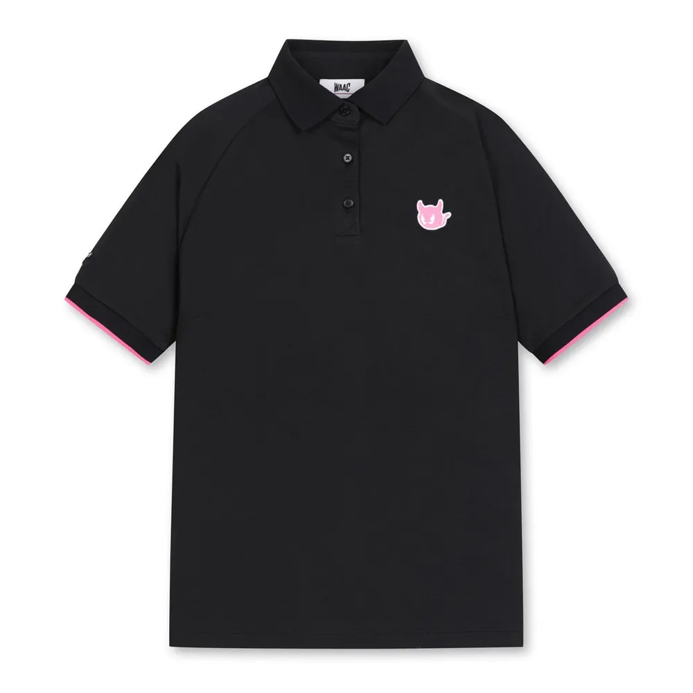 【WAAC】WAAC PIQUE LOOSE FIT SS POLO 女士 短袖 POLO衫 黑色