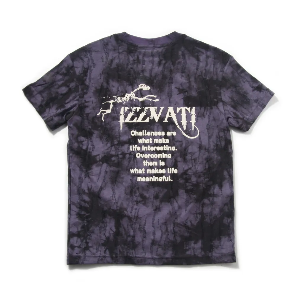 【IZZVATI】紮染燒花骷髏狗T-紫色(-品牌特色短T)