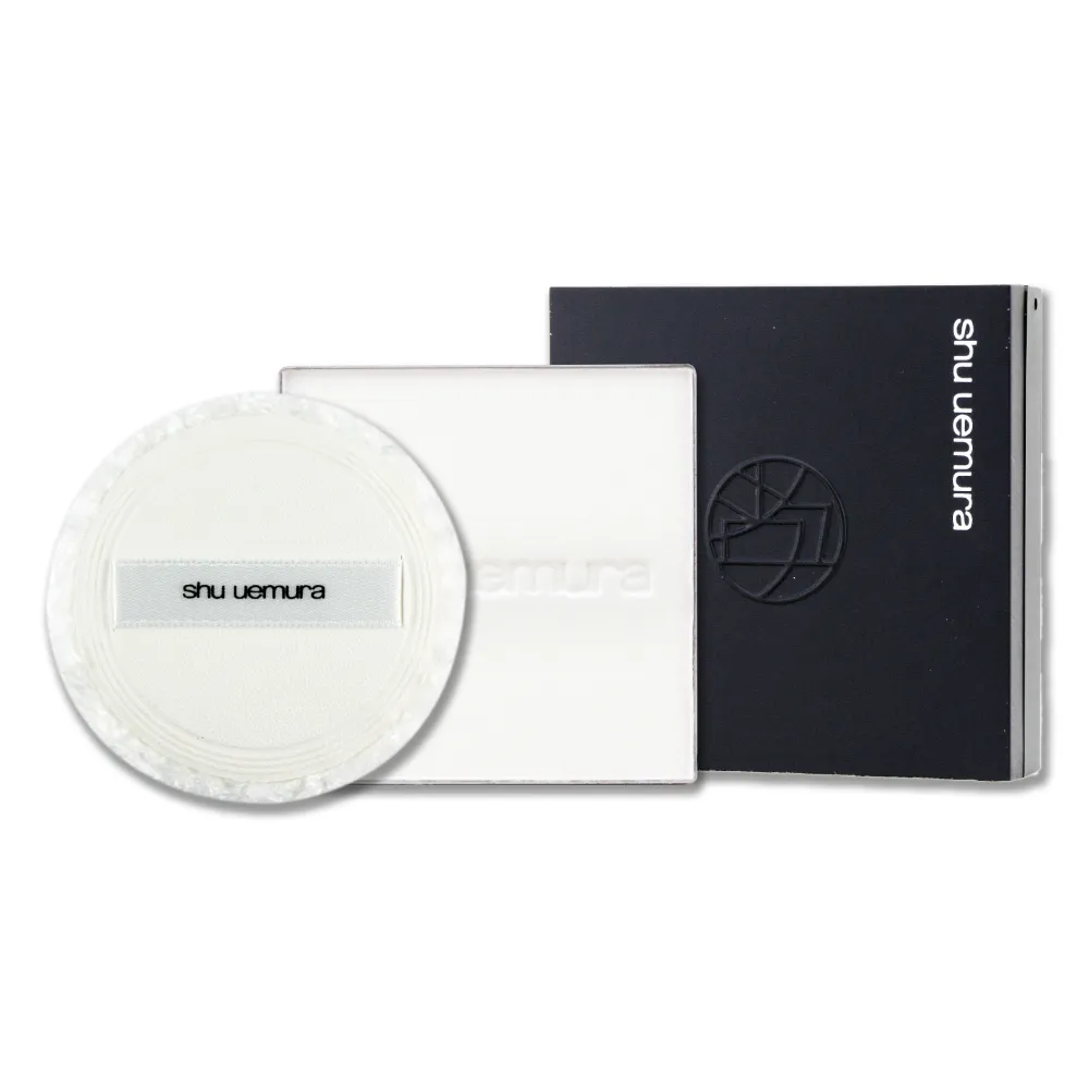 即期品【Shu uemura 植村秀】無極限霧光蜜粉餅 10g + 輕柔無痕粉撲 + 無極限粉餅盒-黑〈專櫃公司貨〉