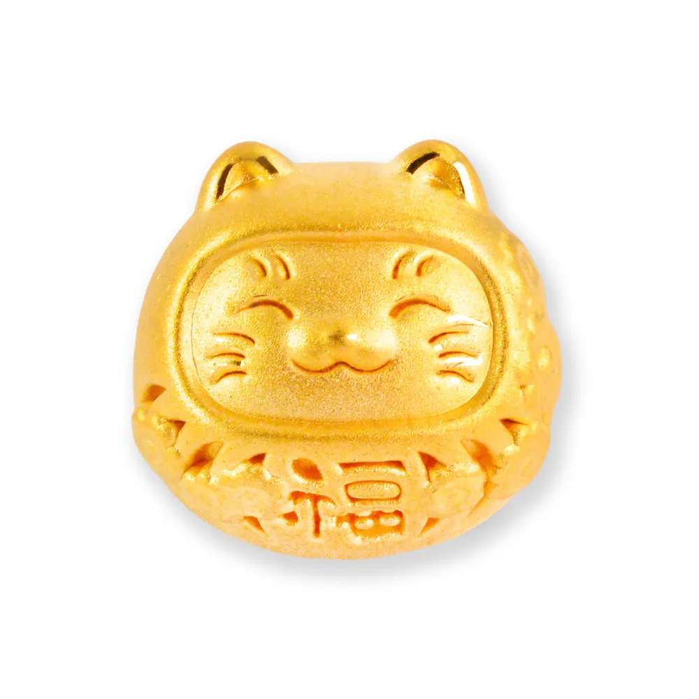 【福西珠寶】黃金串珠 金色招財貓串珠 路路通黃金串珠 (金重0.31錢正負0.03錢)