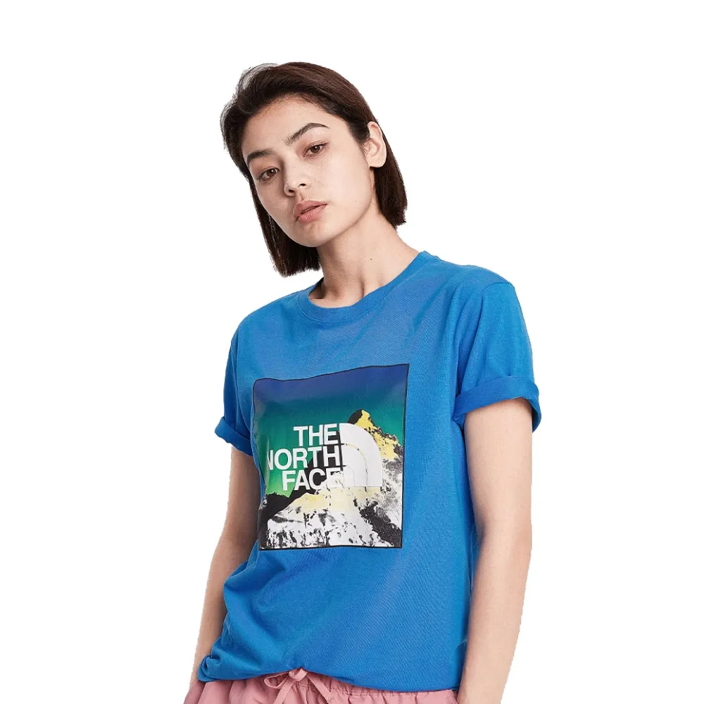 【The North Face】吸排短袖棉T恤《藍》4NDF/排汗快乾/運動衣/圓領衣/休閒衣(悠遊山水)