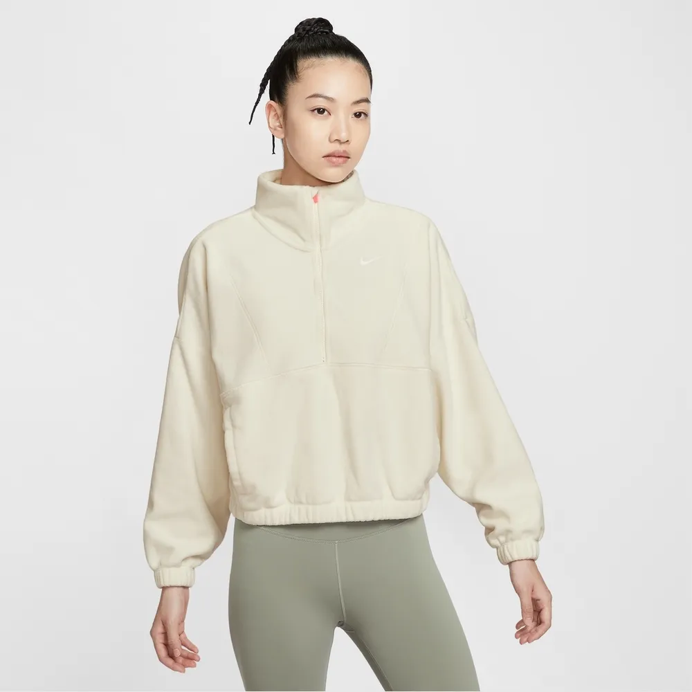 【NIKE 耐吉】長袖上衣 女 AS W NK ONE TF HZ TOP POLAR GC 運動 休閒 米色(IO0254047)