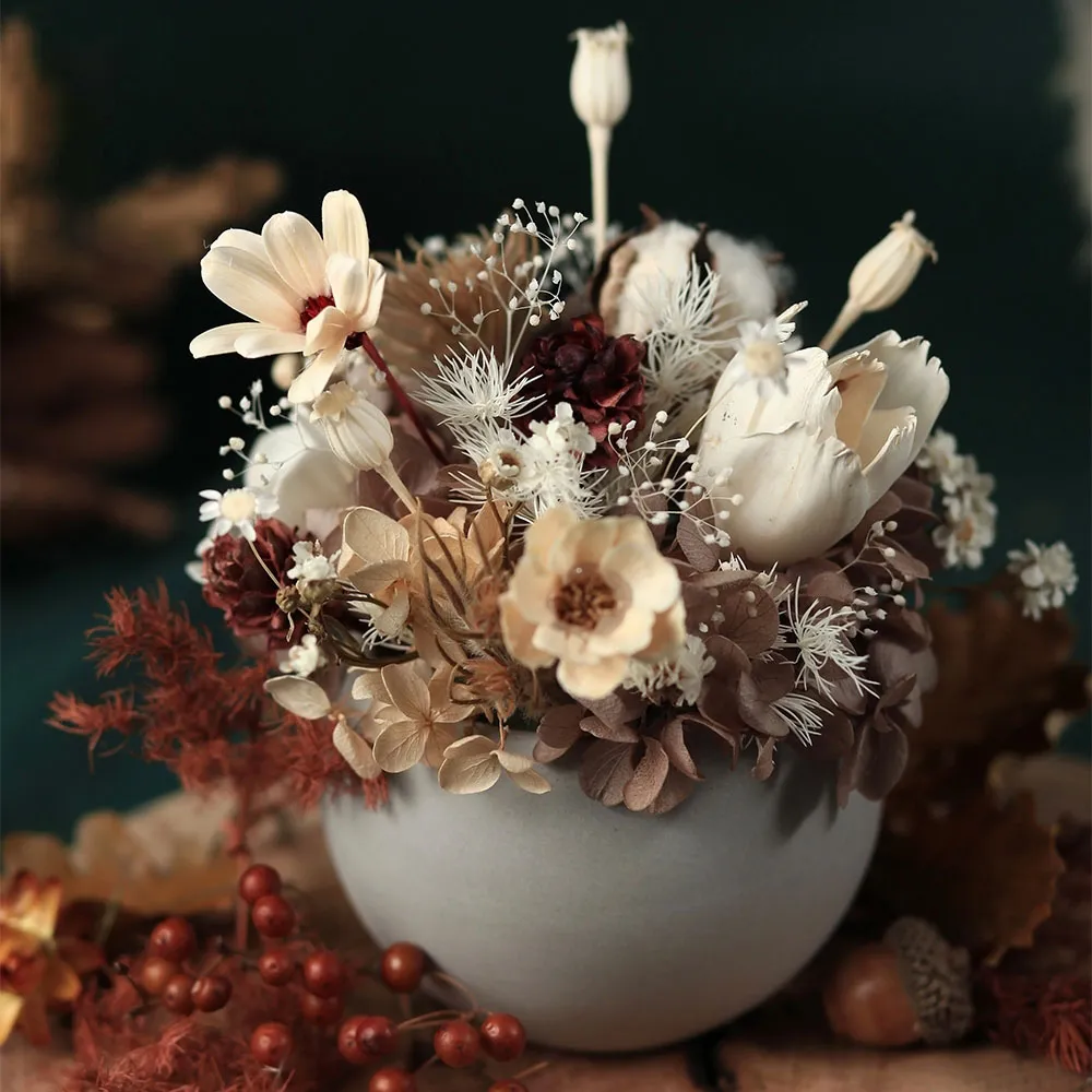 【The Forest 癒森林】金藏紅葉狩森林擴香花禮贈5ml香氛油(永生花/盆花/送禮自用/開幕升遷生日/居家擺飾)