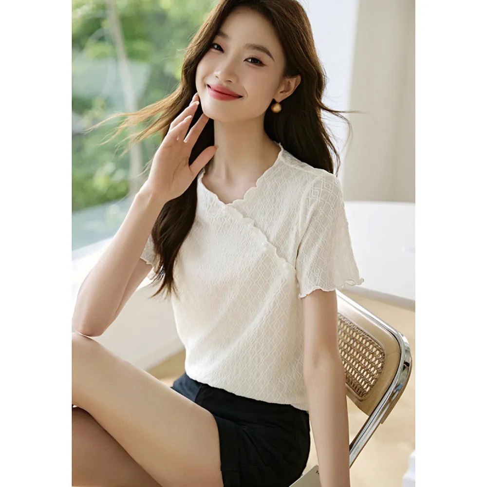 【ALLK 歐楷】新品上架 交叉領造型上衣 2色 尺寸L-XXL/中大尺碼/涼爽/透氣