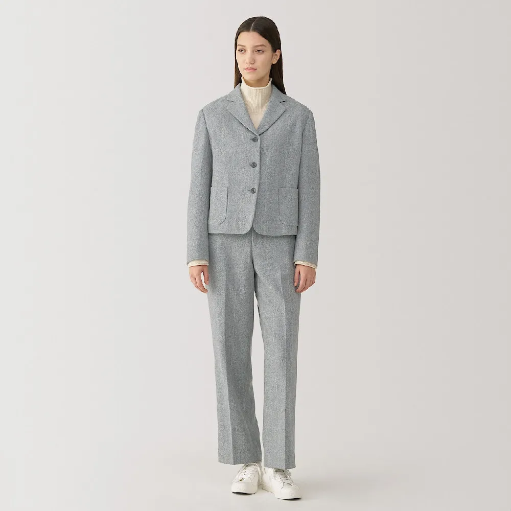 【MUJI 無印良品】MUJI Labo女羊毛混直筒褲(共3色)