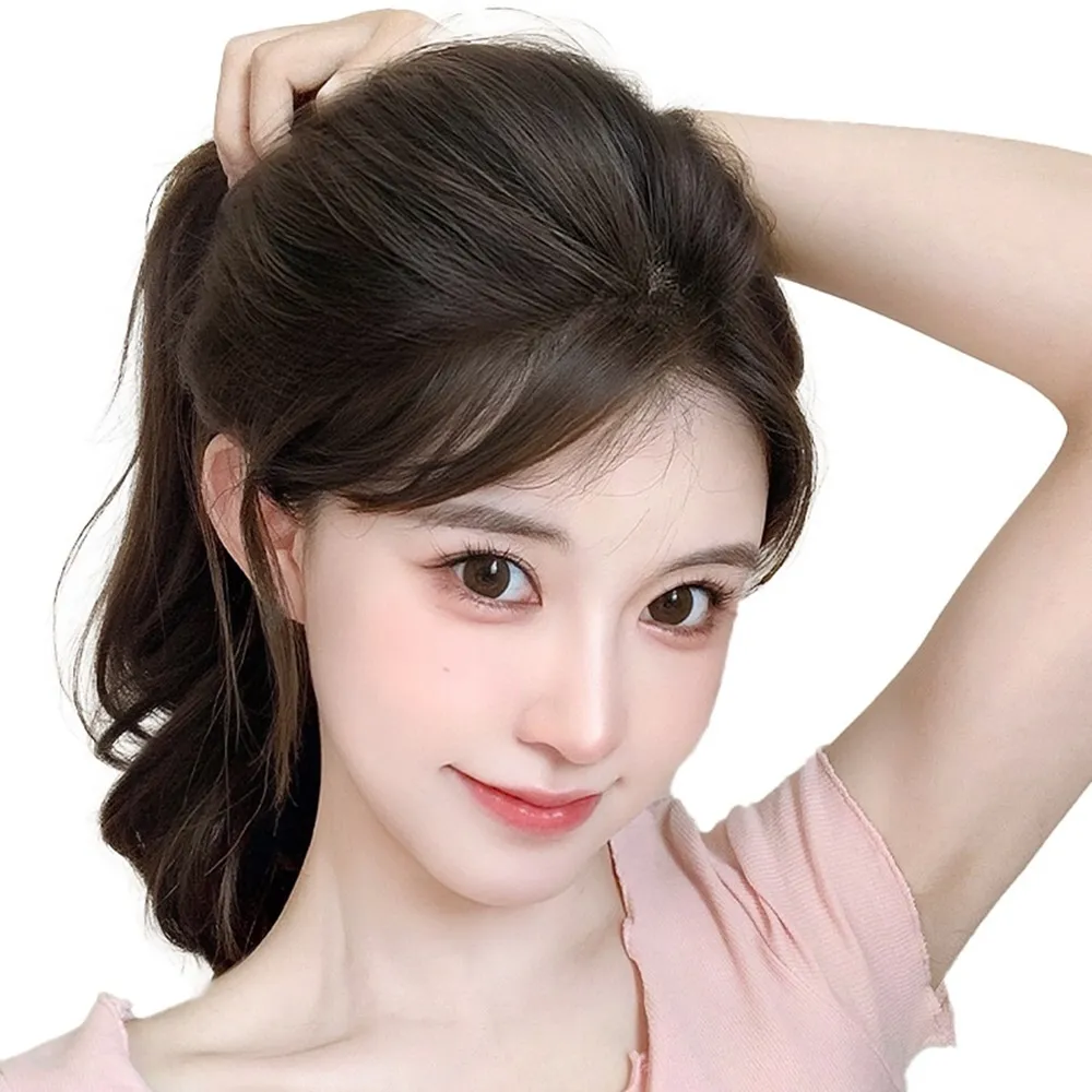【巴黎精品】現貨限搶 女假瀏海真髮髮片透氣假髮片輕量隱形增髮量假髮接髮(自然輕薄5*13cm4款a1fv1)