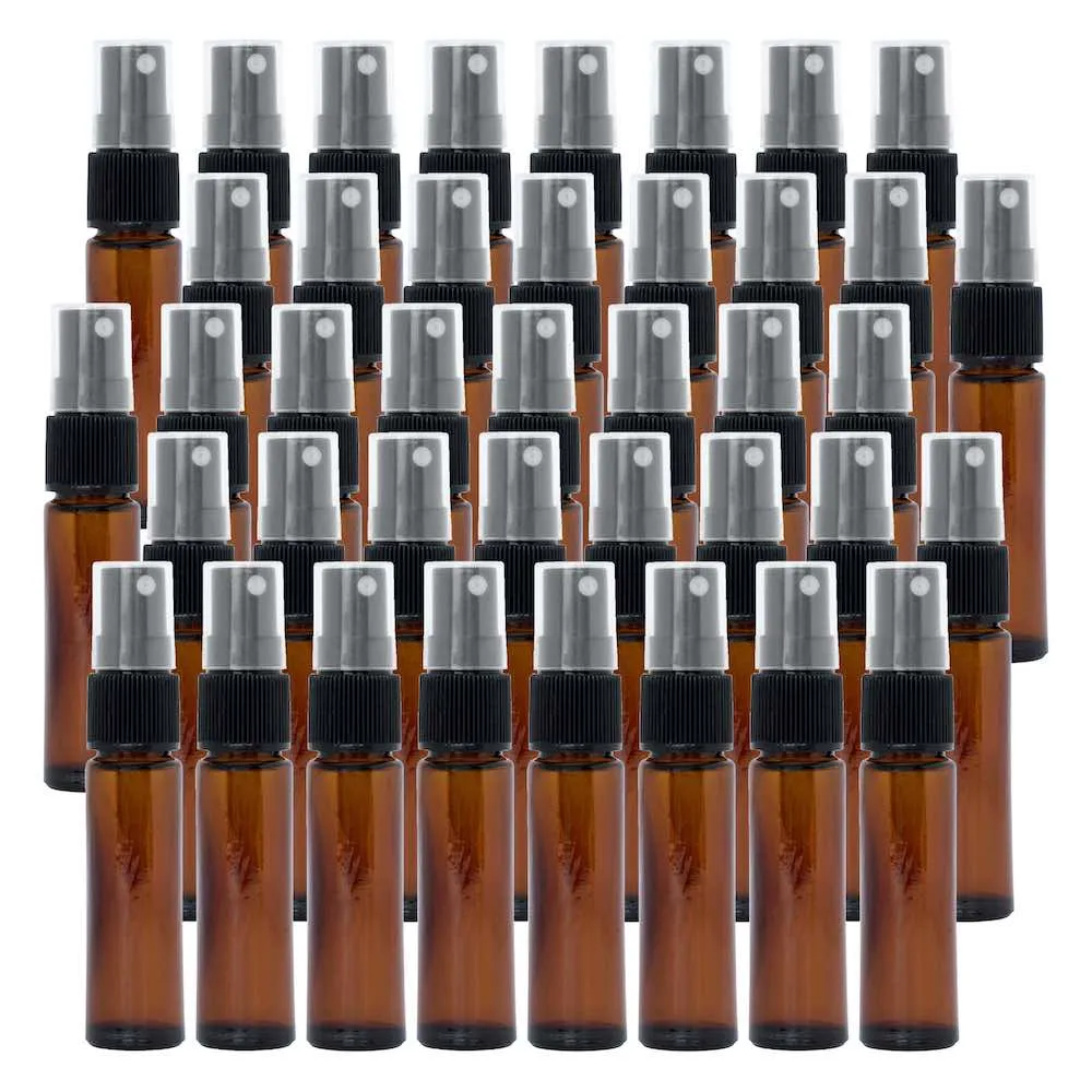 【CAXXA】10ml茶色玻璃噴霧瓶40入/組 贈吸管漏斗(玻璃噴霧瓶/分裝瓶/酒精玻璃分裝瓶/分裝噴瓶/噴霧玻璃瓶)
