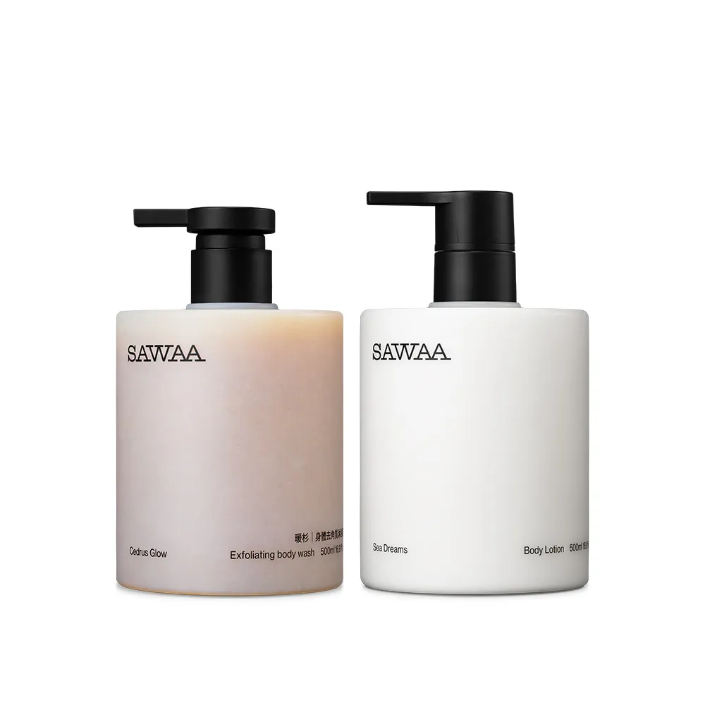 【SAWAA】煦日｜身體護膚組(暖杉去角質500ml+寧海身體乳500ml)